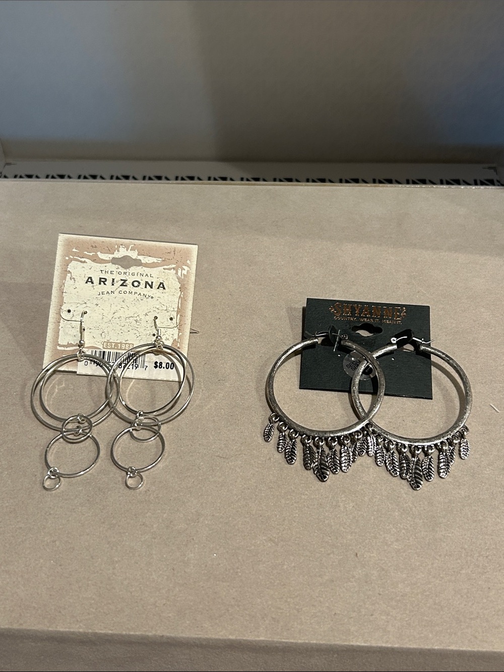Silver Tone Hoop Earring Lot of 2